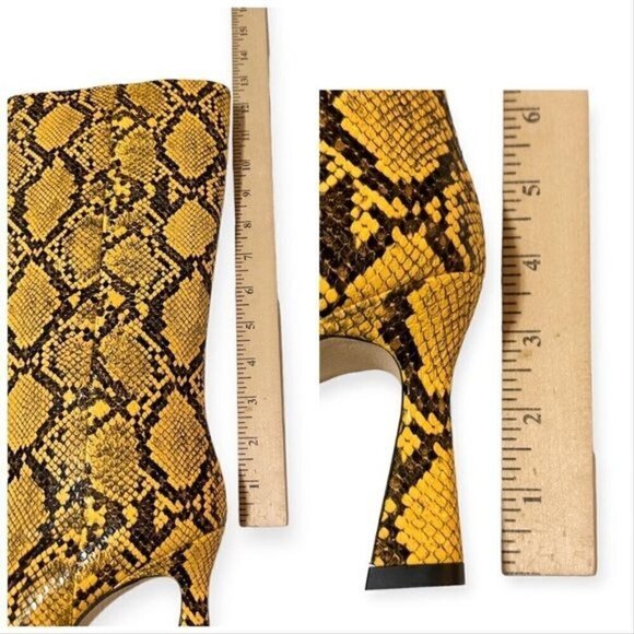 NIB Chelsea Paris Queen Boots, Yellow Snake Print, Size 37EU - Picture 11 of 15